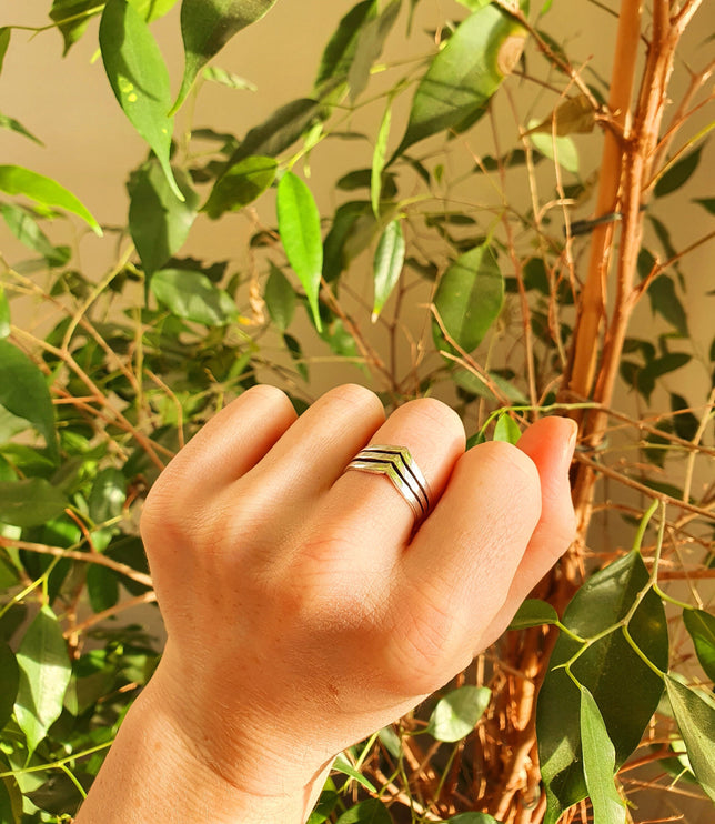 Boho Silver Ring / Boho / Stacking Ring / Bohemian / Psy / Rustic / Tribal / Gypsy / Festival / Healing / Festival