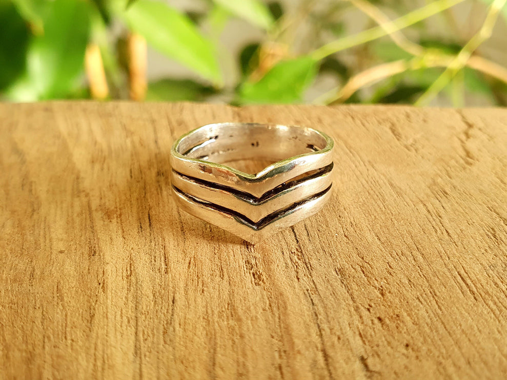 Boho Silver Ring / Boho / Stacking Ring / Bohemian / Psy / Rustic / Tribal / Gypsy / Festival / Healing / Festival