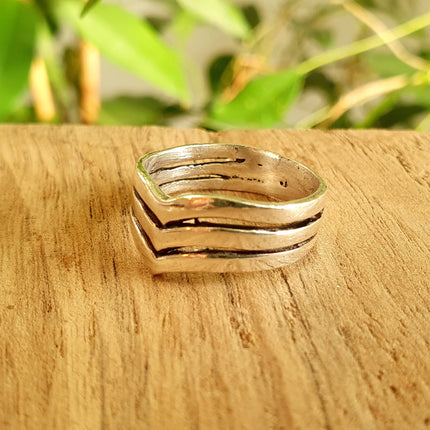 Boho Silver Ring / Boho / Stacking Ring / Bohemian / Psy / Rustic / Tribal / Gypsy / Festival / Healing / Festival