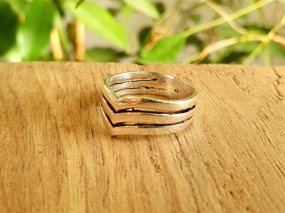 Boho Silver Ring / Boho / Stacking Ring / Bohemian / Psy / Rustic / Tribal / Gypsy / Festival / Healing / Festival