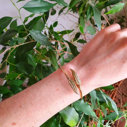 Silver Feather Bracelet / Bangle / Brass / Nature / Birds / Garden / Ethnic / Rustic / Bohemian / Hippie / Gypsy / Jewellery / Adjustable