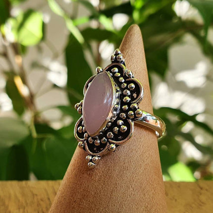 Ethnic style Silver & Rose Quartz / Boho / Bohemian / Psy / Rustic / Tribal / Gypsy / Festival / Healing / Festival