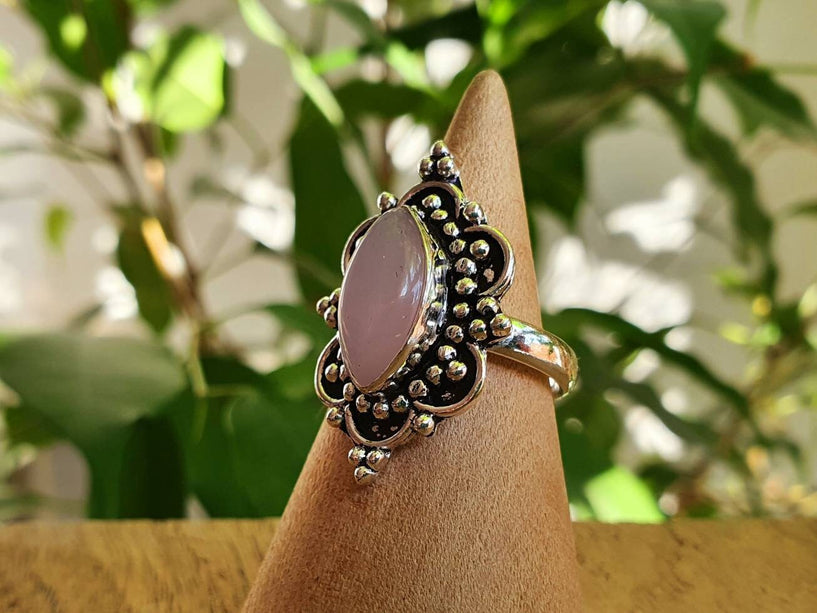 Ethnic style Silver & Rose Quartz / Boho / Bohemian / Psy / Rustic / Tribal / Gypsy / Festival / Healing / Festival