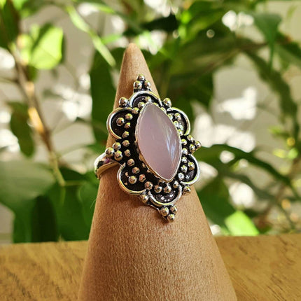 Ethnic style Silver & Rose Quartz / Boho / Bohemian / Psy / Rustic / Tribal / Gypsy / Festival / Healing / Festival