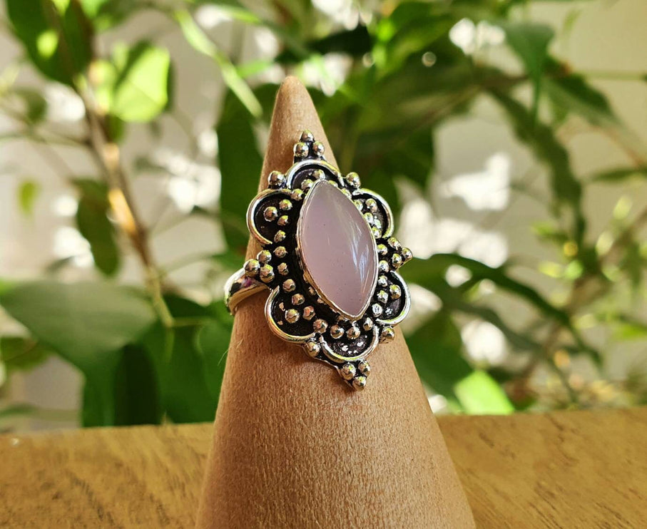 Ethnic style Silver & Rose Quartz / Boho / Bohemian / Psy / Rustic / Tribal / Gypsy / Festival / Healing / Festival