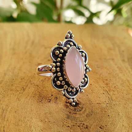 Ethnic style Silver & Rose Quartz / Boho / Bohemian / Psy / Rustic / Tribal / Gypsy / Festival / Healing / Festival