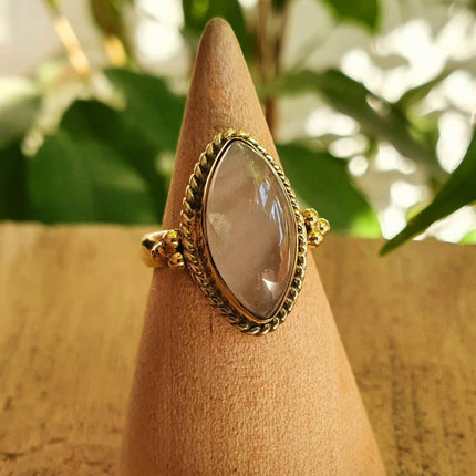 Ethnic style Brass & Moonstone / Moon / Boho / Bohemian / Psy / Rustic / Tribal / Gypsy / Festival / Healing / Festival