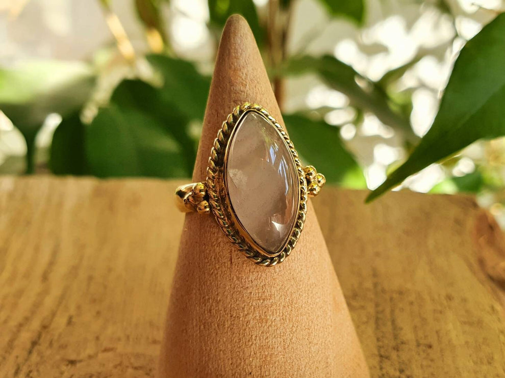 Ethnic style Brass & Moonstone / Moon / Boho / Bohemian / Psy / Rustic / Tribal / Gypsy / Festival / Healing / Festival