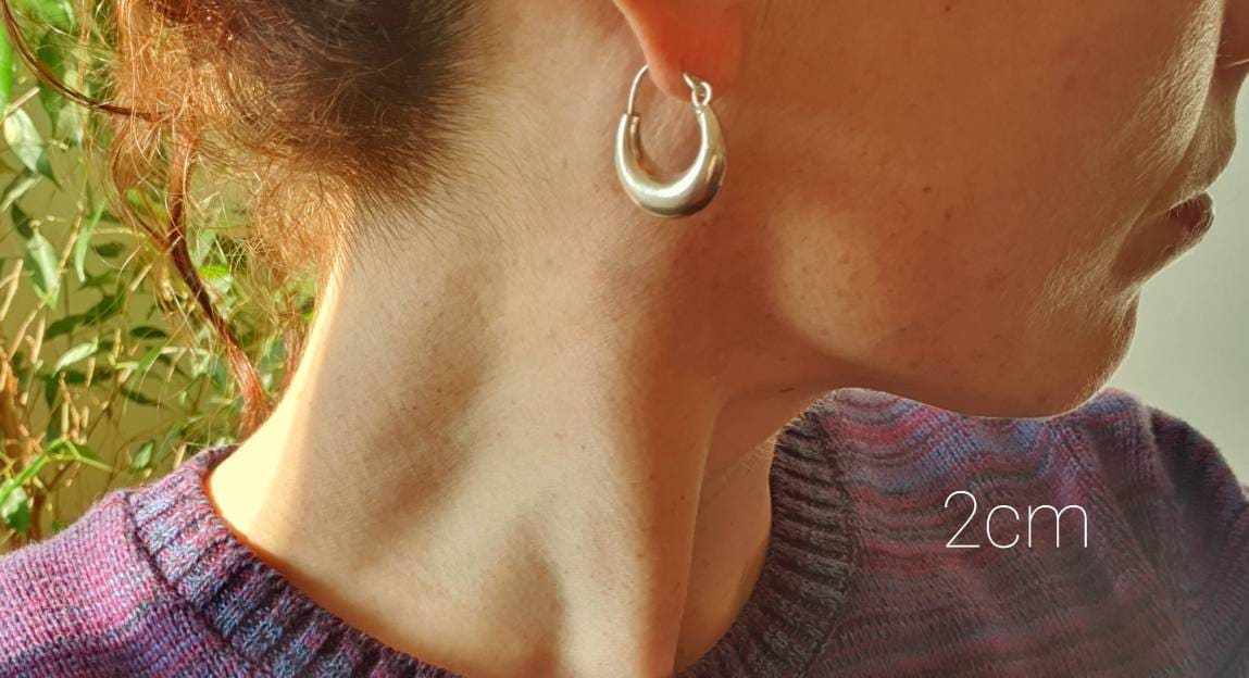 Chunky Silver Hoops; Thick Hoop Earrings Ethnic / Boho / Vintage Unisex / Mens / Rustic / Psy / Gypsy / Spiral / Hippie / Tribal