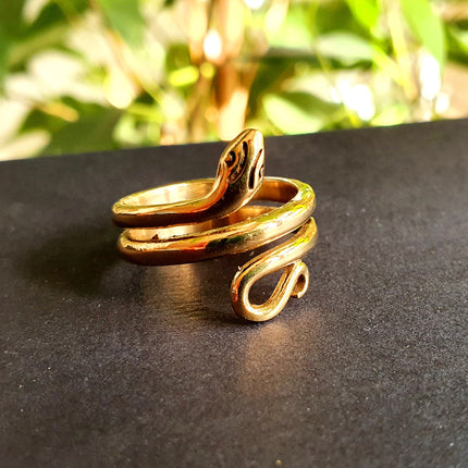 Gold Snake Ring / Brass / Ethnic, Geometric, rustic, yoga, hippie, gypsy, pretty, psy, boho, bohemian, festival