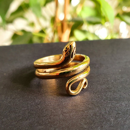 Gold Snake Ring / Brass / Ethnic, Geometric, rustic, yoga, hippie, gypsy, pretty, psy, boho, bohemian, festival