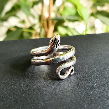 Silver Snake Ring / Brass / Ethnic, Geometric, rustic, yoga, hippie, gypsy, pretty, psy, boho, bohemian, festival