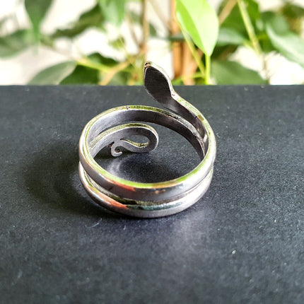 Silver Snake Ring / Brass / Ethnic, Geometric, rustic, yoga, hippie, gypsy, pretty, psy, boho, bohemian, festival