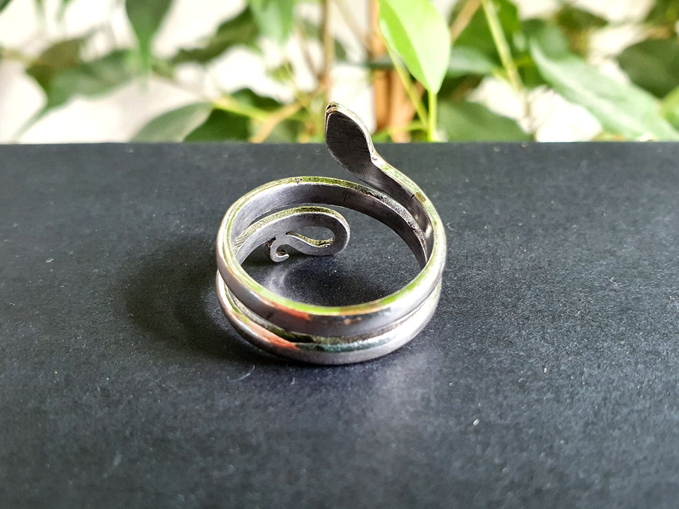 Silver Snake Ring / Brass / Ethnic, Geometric, rustic, yoga, hippie, gypsy, pretty, psy, boho, bohemian, festival