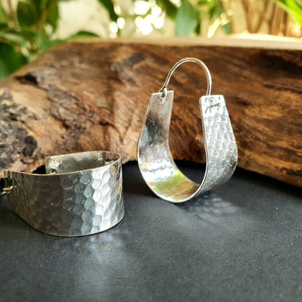 Wide Hammered Silver Hoops / Hammered Flat / Gold Hoops / Ethnic Boho Classic XL Bohemian Chic Gold Gypsy Spiral Hippie Hiphop Festival