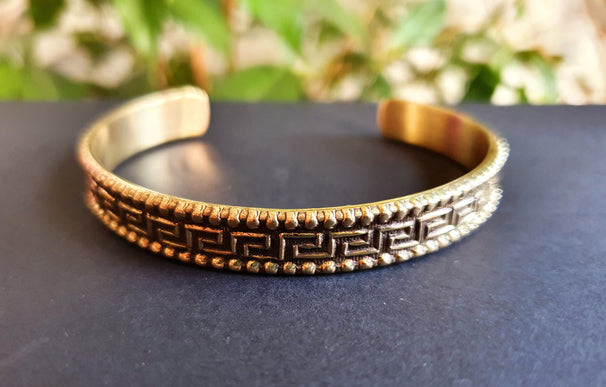 Tuareg Mens Brass Bracelet / Tuareg Jewelry / Cuff / Large Size / Unisex / Boho / Ethnic / Bohemian / Medieval / Gypsy / Geometric /