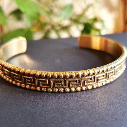 Tuareg Mens Brass Bracelet / Tuareg Jewelry / Cuff / Large Size / Unisex / Boho / Ethnic / Bohemian / Medieval / Gypsy / Geometric /