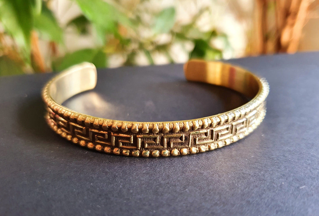 Tuareg Mens Brass Bracelet / Tuareg Jewelry / Cuff / Large Size / Unisex / Boho / Ethnic / Bohemian / Medieval / Gypsy / Geometric /