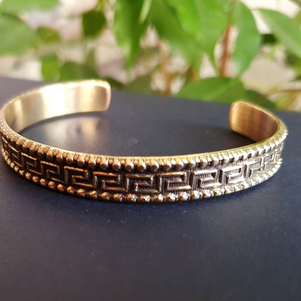 Tuareg Mens Brass Bracelet / Tuareg Jewelry / Cuff / Large Size / Unisex / Boho / Ethnic / Bohemian / Medieval / Gypsy / Geometric /