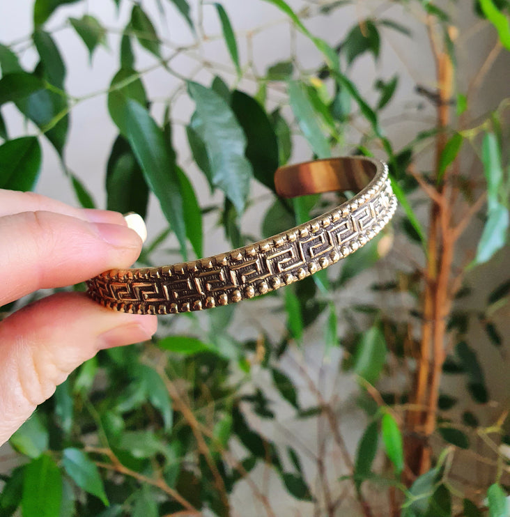 Tuareg Mens Brass Bracelet / Tuareg Jewelry / Cuff / Large Size / Unisex / Boho / Ethnic / Bohemian / Medieval / Gypsy / Geometric /