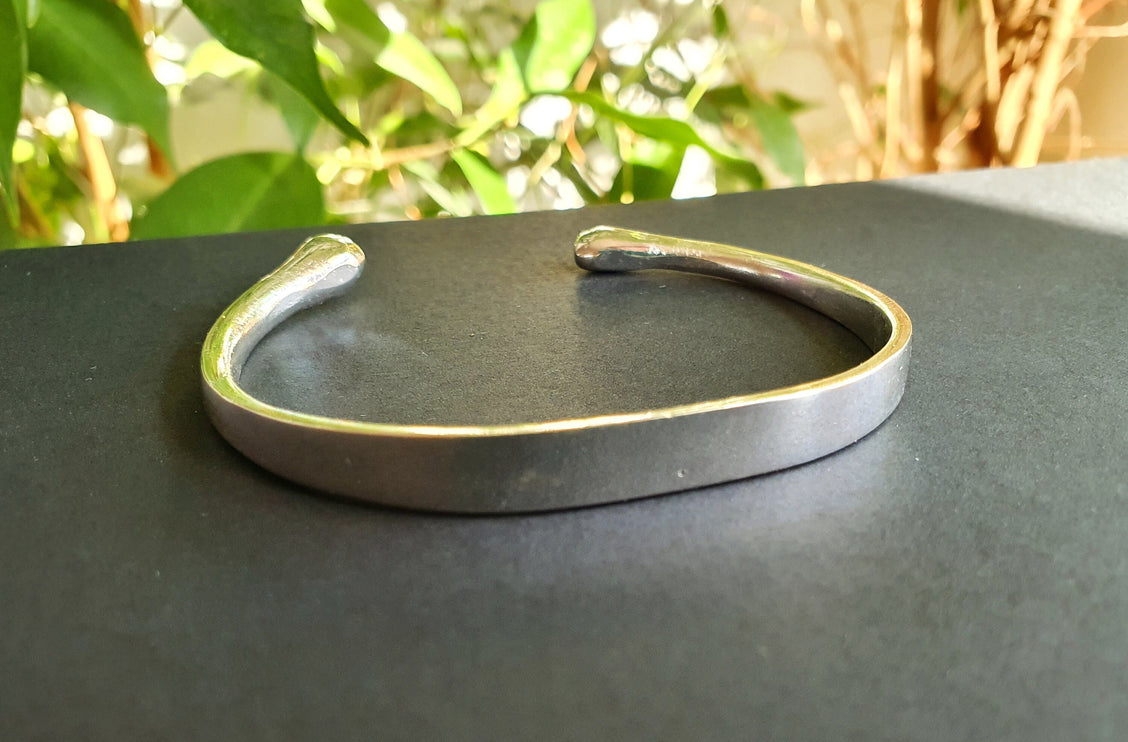 Simple Solid Silver Plated Bracelet / Bangle / Boho / Ethnic / Rustic / Bohemian / Hippie / Gypsy / Jewellery /