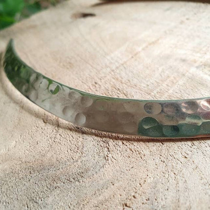 Hammered Silver Choker / Rustic / Gypsy / Lightweight / Boho / Tribal / Hippie / Rustic / Vegan /