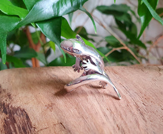 Silver Salamander Lizard Ring / Jungle, Wild, rustic, yoga, hippie, gypsy, pretty, psy, boho, bohemian, festival