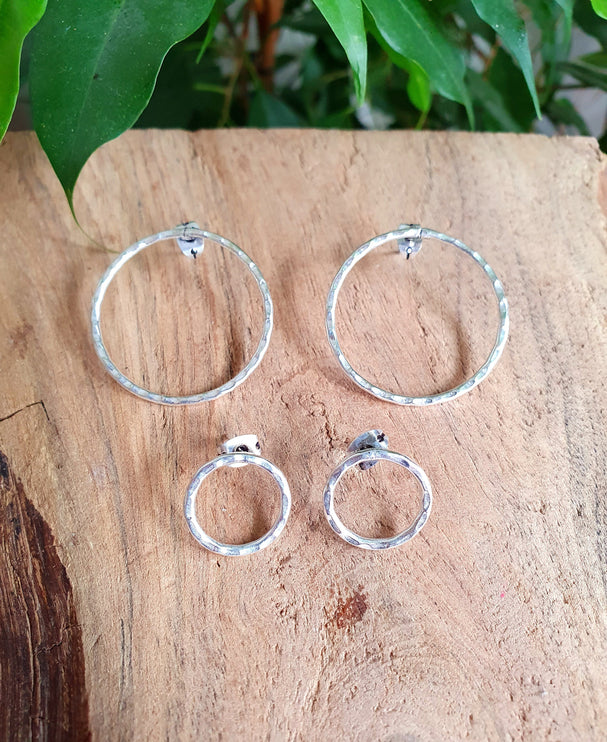 Open Circle Silver Hoop Earrings / Ethnic Boho Classic XL Bohemian Chic Gypsy Spiral Hippie Tribal Hiphop style