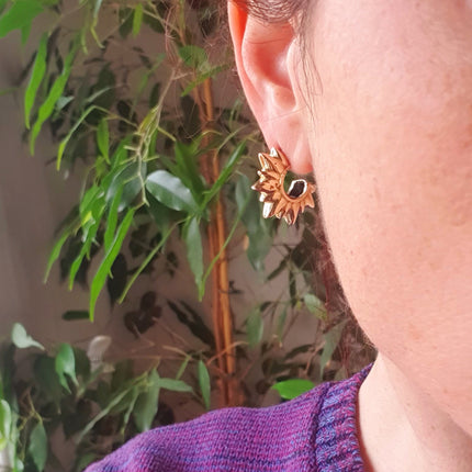 Chunky Silver Spike Stud Earrings / Steampunk / Geometric / Ethnic / Boho / Bohemian / Conteporary / Modern Jewelery / / Festival