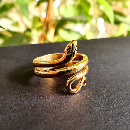 Gold Snake Ring / Brass / Ethnic, Geometric, rustic, yoga, hippie, gypsy, pretty, psy, boho, bohemian, festival