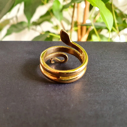 Gold Snake Ring / Brass / Ethnic, Geometric, rustic, yoga, hippie, gypsy, pretty, psy, boho, bohemian, festival