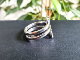 Silver Snake Ring, Non Tarnish Silver Plated Snake Ring, Serpent Ring, Medusa Costume ring