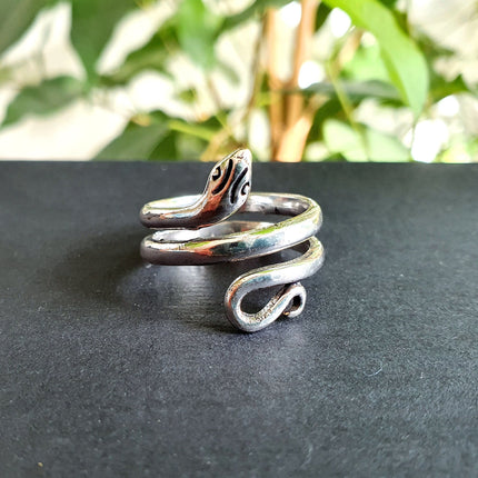 Silver Snake Ring / Brass / Ethnic, Geometric, rustic, yoga, hippie, gypsy, pretty, psy, boho, bohemian, festival