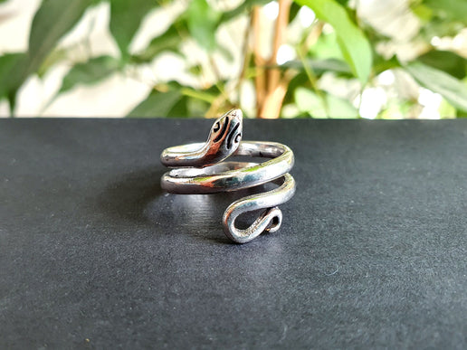 Silver Snake Ring / Brass / Ethnic, Geometric, rustic, yoga, hippie, gypsy, pretty, psy, boho, bohemian, festival