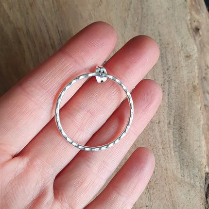 Open Circle Silver Hoop Earrings / Ethnic Boho Classic XL Bohemian Chic Gypsy Spiral Hippie Tribal Hiphop style