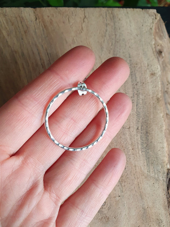 Open Circle Silver Hoop Earrings / Ethnic Boho Classic XL Bohemian Chic Gypsy Spiral Hippie Tribal Hiphop style