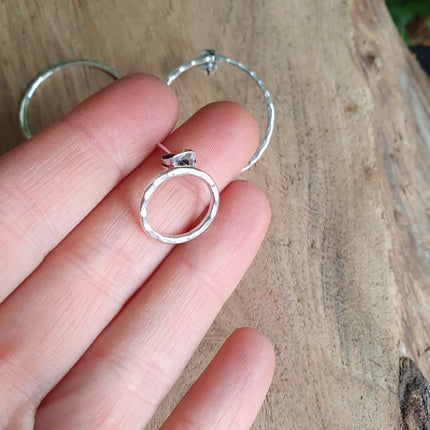 Open Circle Silver Hoop Earrings / Ethnic Boho Classic XL Bohemian Chic Gypsy Spiral Hippie Tribal Hiphop style