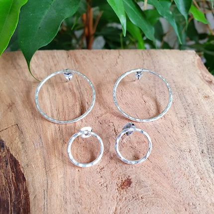 Open Circle Silver Hoop Earrings / Ethnic Boho Classic XL Bohemian Chic Gypsy Spiral Hippie Tribal Hiphop style