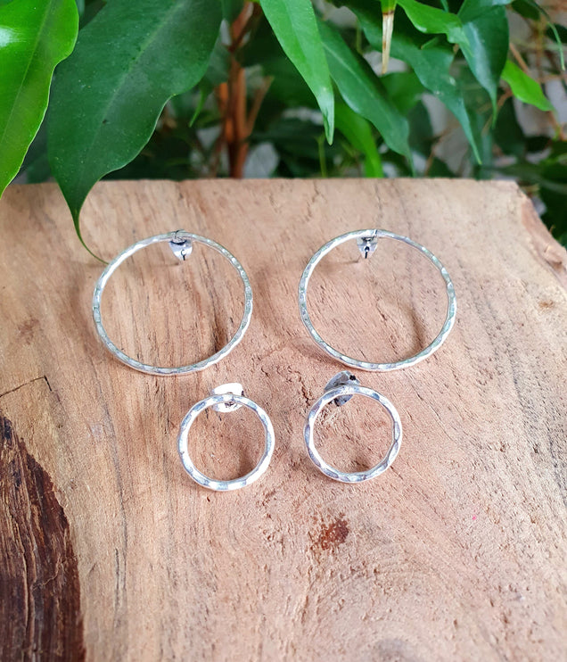 Open Circle Silver Hoop Earrings / Ethnic Boho Classic XL Bohemian Chic Gypsy Spiral Hippie Tribal Hiphop style