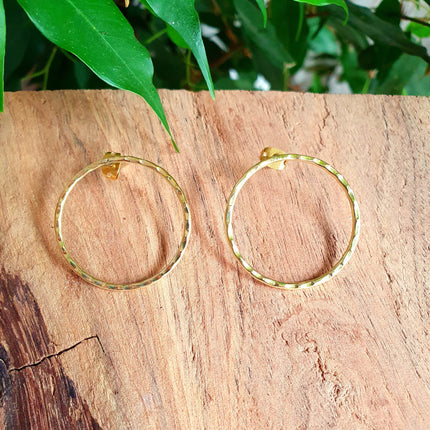 Open Circle Gold Hoop Earrings / Dainty Ethnic Boho Tiny hoops Bohemian Chic Gypsy Spiral Hippie Tribal Hiphop style