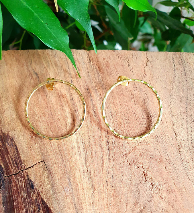 Open Circle Gold Hoop Earrings / Dainty Ethnic Boho Tiny hoops Bohemian Chic Gypsy Spiral Hippie Tribal Hiphop style