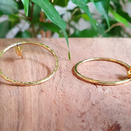 Open Circle Gold Hoop Earrings / Dainty Ethnic Boho Tiny hoops Bohemian Chic Gypsy Spiral Hippie Tribal Hiphop style