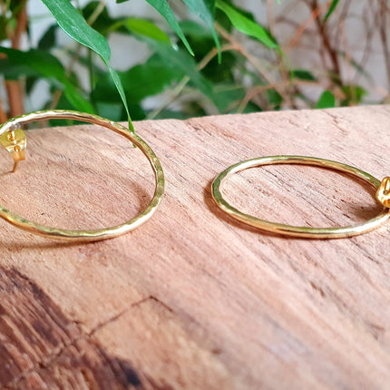 Open Circle Gold Hoop Earrings / Dainty Ethnic Boho Tiny hoops Bohemian Chic Gypsy Spiral Hippie Tribal Hiphop style