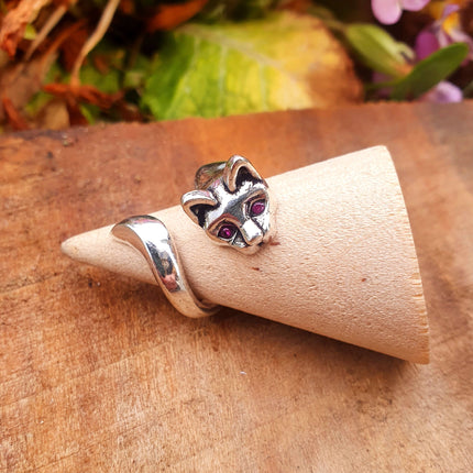 Silver Cat Ring / Cat Lover, Wild, rustic, yoga, hippie, gypsy, pretty, psy, boho, bohemian, festival