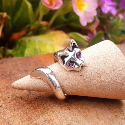 Silver Cat Ring / Cat Lover, Wild, rustic, yoga, hippie, gypsy, pretty, psy, boho, bohemian, festival