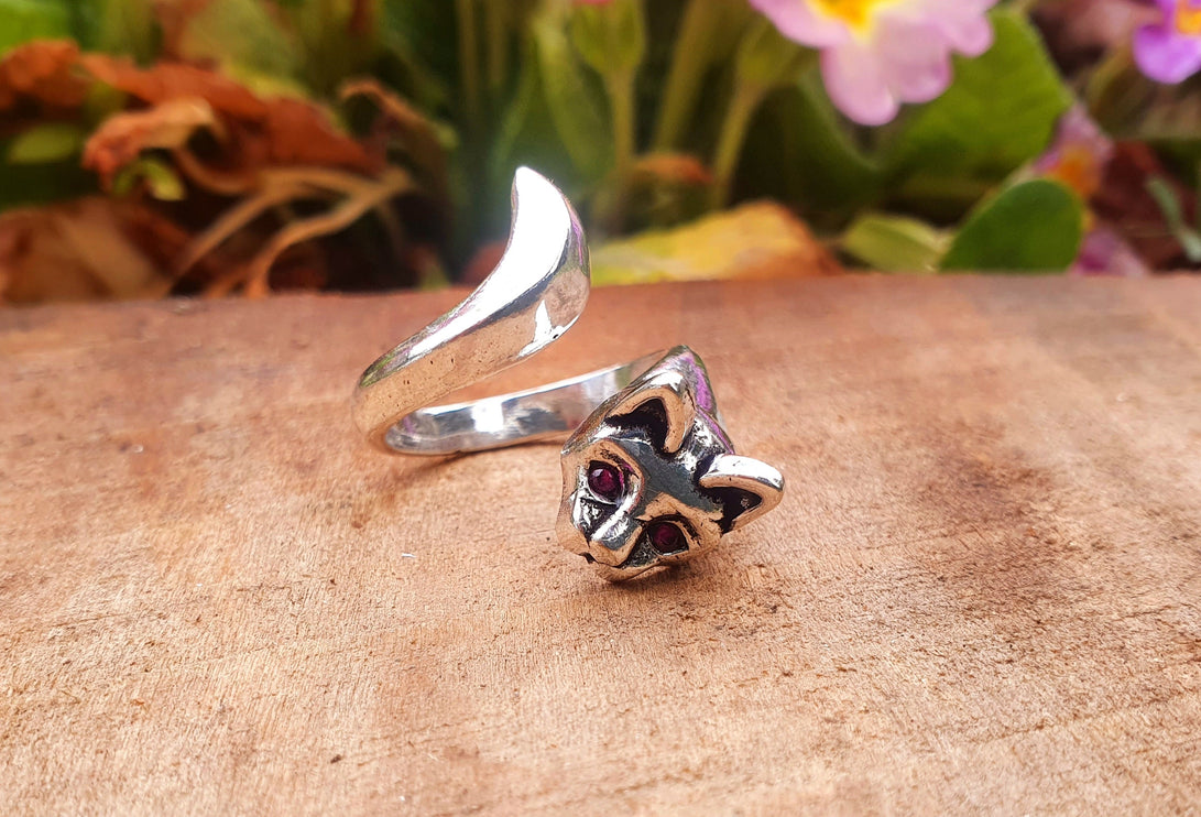 Silver Cat Ring / Cat Lover, Wild, rustic, yoga, hippie, gypsy, pretty, psy, boho, bohemian, festival