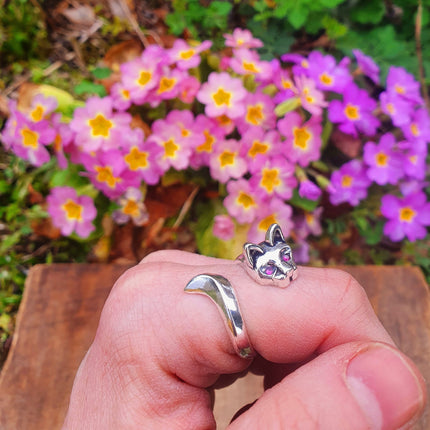 Silver Cat Ring / Cat Lover, Wild, rustic, yoga, hippie, gypsy, pretty, psy, boho, bohemian, festival