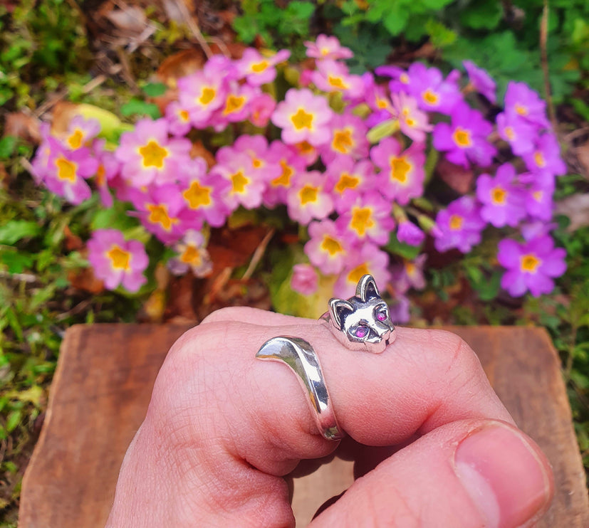 Silver Cat Ring / Cat Lover, Wild, rustic, yoga, hippie, gypsy, pretty, psy, boho, bohemian, festival