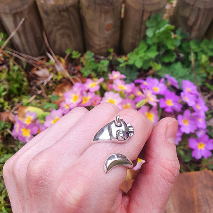 Silver Cat Ring / Cat Lover, Wild, rustic, yoga, hippie, gypsy, pretty, psy, boho, bohemian, festival