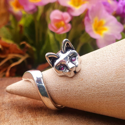 Silver Cat Ring / Cat Lover, Wild, rustic, yoga, hippie, gypsy, pretty, psy, boho, bohemian, festival